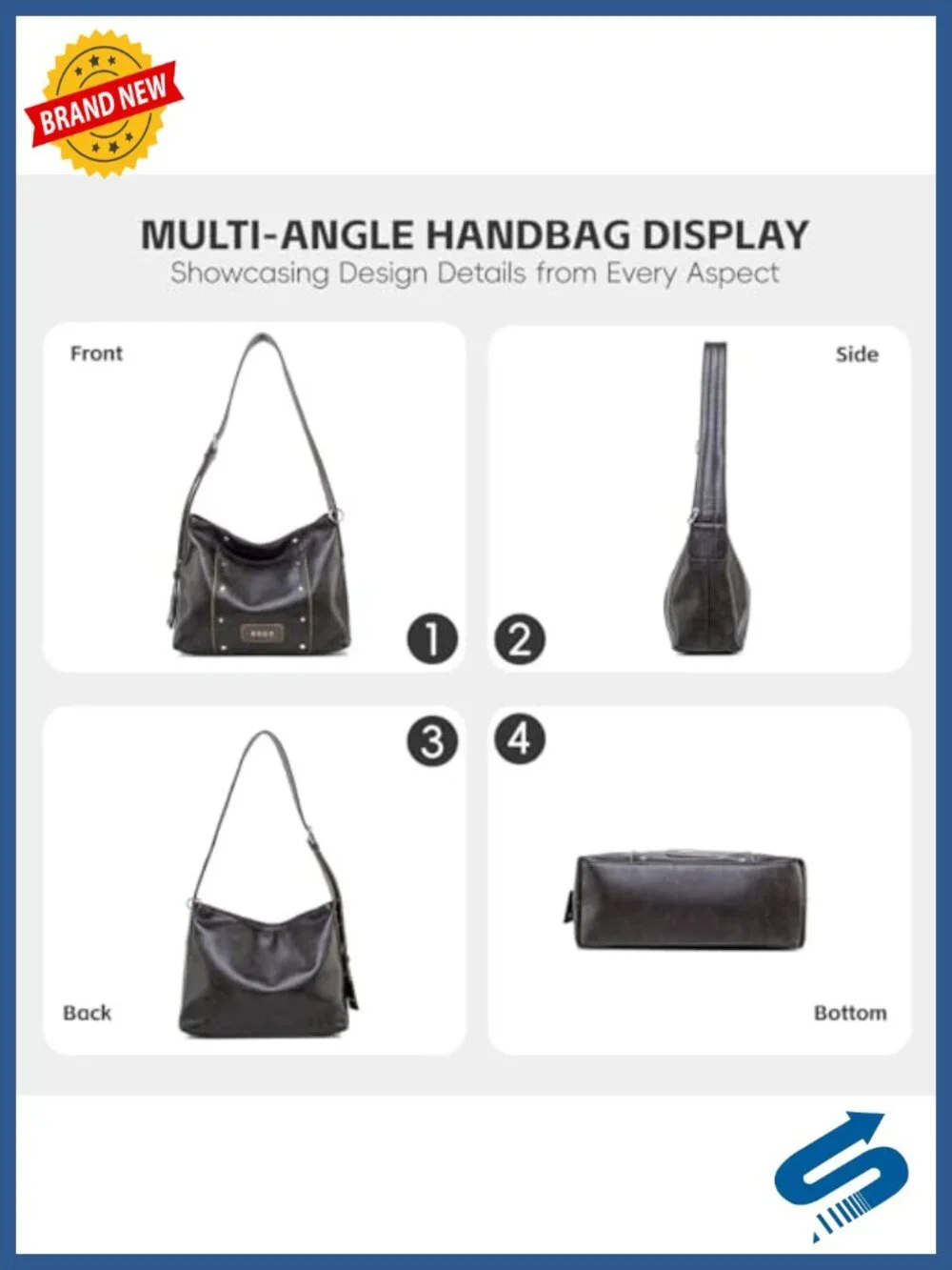 Vintage Distressed Leather Tote Bag for Women Large Capacity Shoulder Crossbody